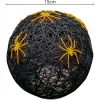 Dekoratív Led Gömblámpa Pókkal 15Cm Halloween Fekete