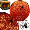 Dekoratív Led Gömblámpa Pókkal 15 Cm Halloween Narancs
