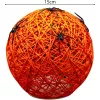 Dekoratív Led Gömblámpa Pókkal 15 Cm Halloween Narancs