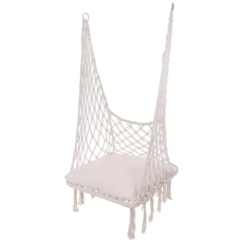 Áttört Függöny Függőszék Gólyafészek 60X60X150Cm Ecru Párnával