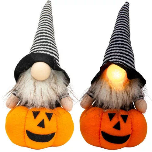Dekoratív Tökfigura 25Cm Led Halloween Narancs