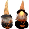 Dekoratív Tökfigura Fekete 25Cm Led Halloween