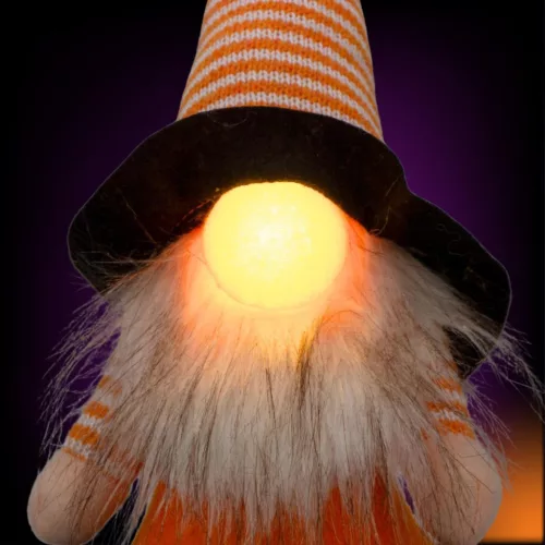 Dekoratív Tökfigura Fekete 25Cm Led Halloween