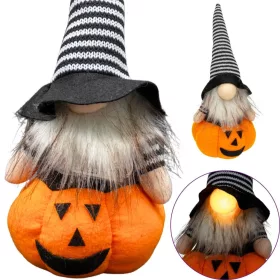 Dekoratív Tökfigura 35Cm Led Halloween Narancs