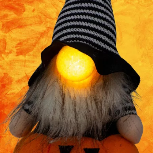 Dekoratív Tökfigura 35Cm Led Halloween Narancs