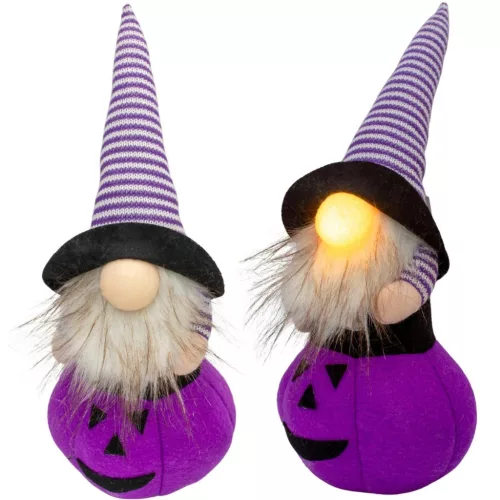 Dekoratív Tökfigura 35Cm Led Halloween Lila Lila