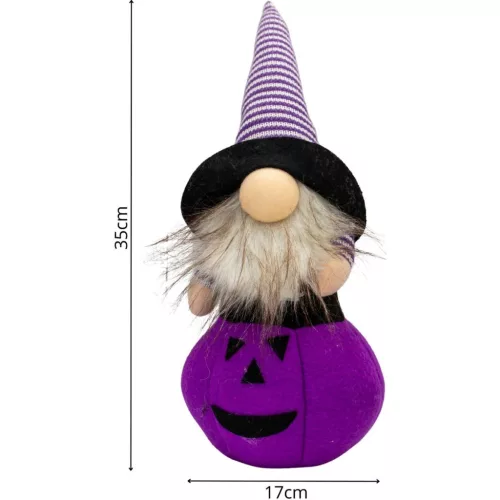 Dekoratív Tökfigura 35Cm Led Halloween Lila Lila