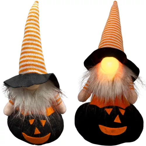 Dekoratív Tökfigura 35Cm Led Halloween Fekete
