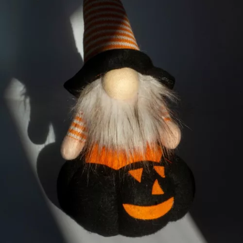 Dekoratív Tökfigura 35Cm Led Halloween Fekete