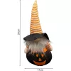 Dekoratív Tökfigura 35Cm Led Halloween Fekete