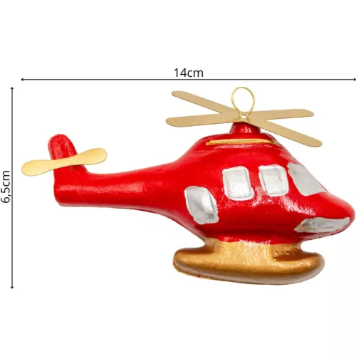 karácsonyfadísz Műanyag Biztonsági Mátrix Helikopter Gömb