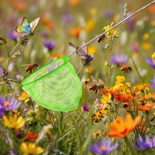 Összecsukható, Teleszkópos lepkeháló Rovarokra 37-85Cm Zöld