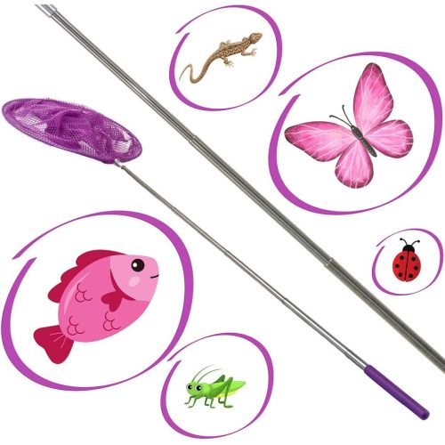 Összecsukható, Teleszkópos lepkeháló Rovarokra 37-85Cm Lila