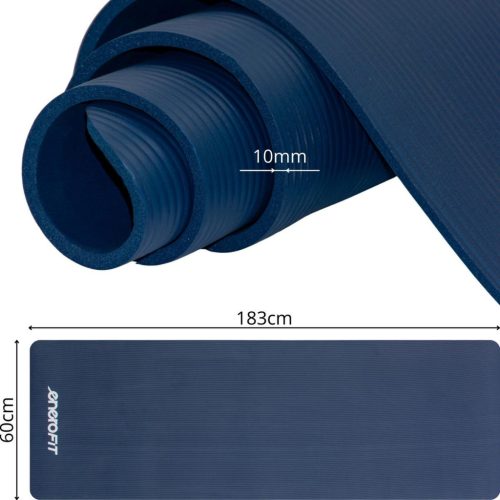Nbr Csúszásgátló Fitnesz Szőnyeg 183X60X1Cm Kék + Enero Fit Huzat