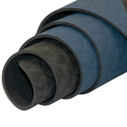 Jóga És Fitnesz Szőnyeg Tpe Csúszásgátló Fekete És Kék Enero Fit