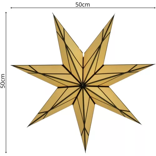Papír Dekorációs Csillag 50Cm 7 Karú Krémszínű