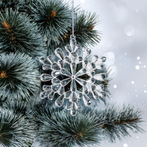 Hópehely Függő Dekoráció 12X12 Cm Mintával 3