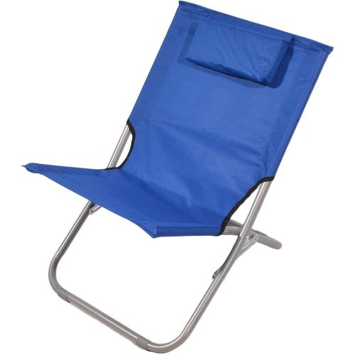 Összecsukható Strandszék Fejtámlával 47X61X58Cm Tengerészkék