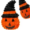 Dekoratív Tökfigura 35Cm Halloween Narancs Csík
