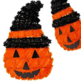 Dekoratív Tökfigura 35Cm Halloween Narancs Csík