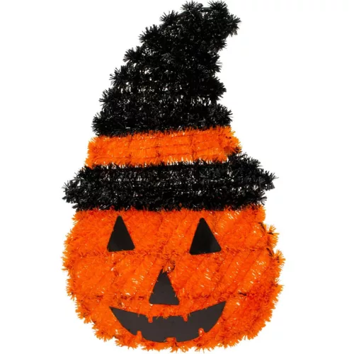 Dekoratív Tökfigura 35Cm Halloween Narancs Csík