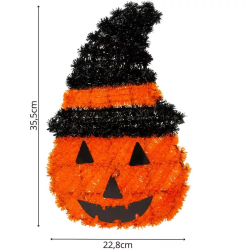 Dekoratív Tökfigura 35Cm Halloween Narancs Csík
