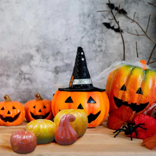 Dekoratív Halloween Tök Figura 4 Db Narancs