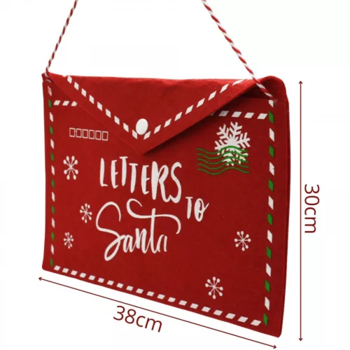 Karácsonyi Boríték Levél A Mikulásnak Filc 38X30Cm Betűk Télapó