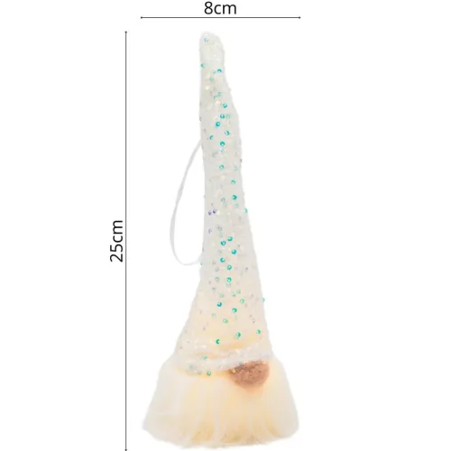Dekoratív Mikulás Led Lámpa 25Cm Fehér