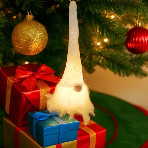 Dekoratív Mikulás Led Lámpa 25Cm Fehér
