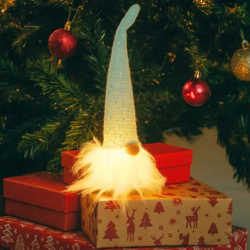 Dekoratív Mikulás Led Lámpa 25 Cm-Es Kék