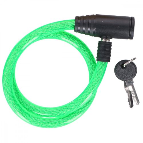 dunlop spirális kerékpárzár kulcsval 1,2x65cm - zöld