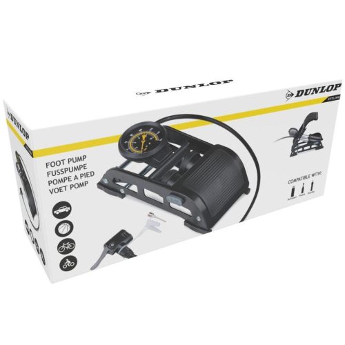 Dunlop 2 Dugattús Lábpumpa Nyomásmérővel, Kerékpárra, Autóra, Gömbre