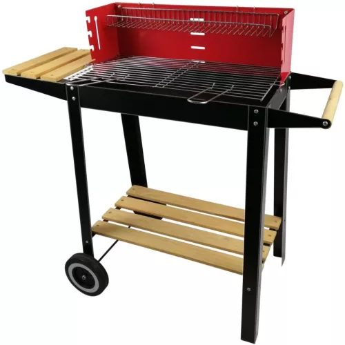 Kerti Grillkocsi 85X42X83Cm Piros