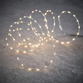   Elemmel Működő Drótlámpák Garland 90 Led Fehér Villogó Luca