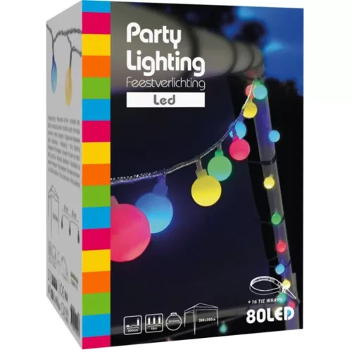Kerti Füzér Party Világítás 80 Led Többszínű