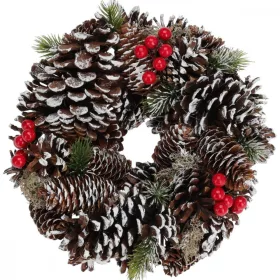 díszkoszorú, 25cm hókúpszával díszített