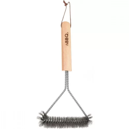 grillrácstisztító kefe 30x14cm fa nyelvel