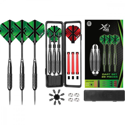 darts metal darts 3 db. 22g dobozban xqmax green 28 darab