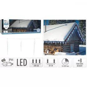   világítások fényfüggöny kívül 72 led-es hideg fehér időzítő