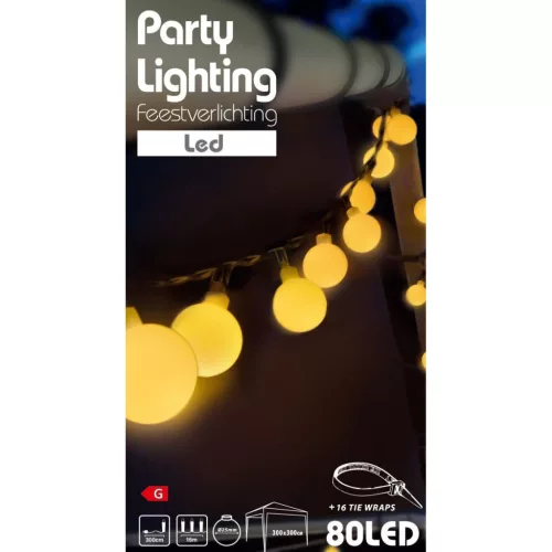 Kerti Füzér Party Világítás 80 Led Meleg Fehér