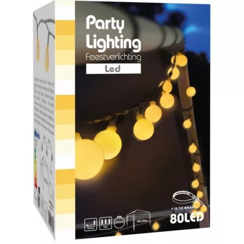 Kerti Füzér Party Világítás 80 Led Meleg Fehér