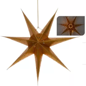 Dekoratív Papírcsillag Led Világítással 60Cm Arany