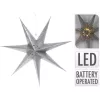 Dekoratív Papírcsillag Led Világítással 60Cm Ezüst