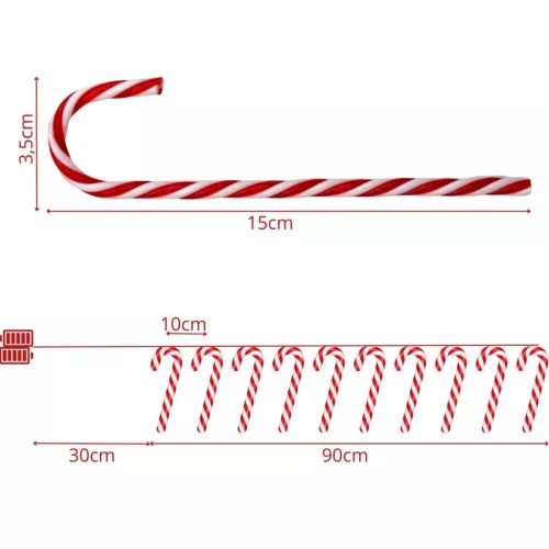 Garland Lamps 10 Led-Es Nyalókás Karácsonyfa Gyertyák Meleg Fehér Luca