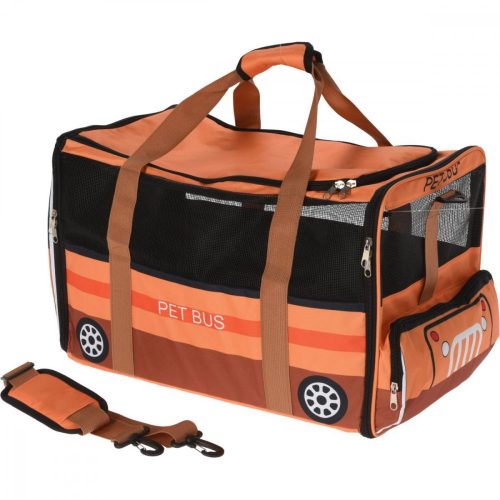 Pet Bus kutya macska szállítótáska 52x30x32,5cm narancs