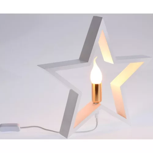 Dekoratív Csillag Led Világítással 35 Cm Fehér