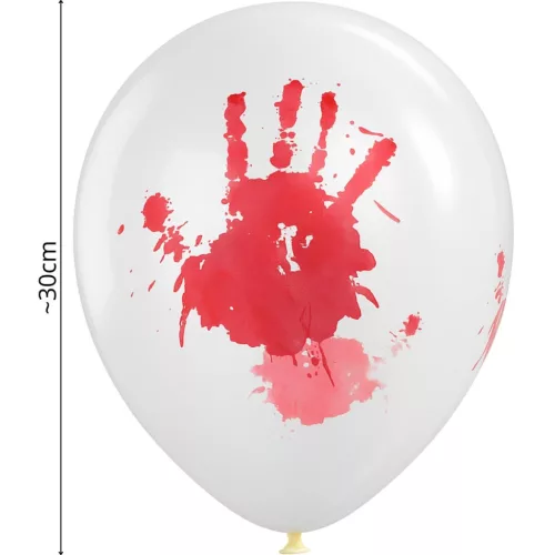 Halloween Dekoratív Lufi Véres Kéznyomat 10 Db