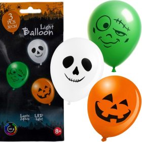 3 Db-Os Halloween Led-Es Dekoratív Lufi