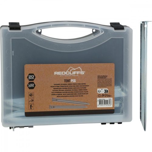 sátorcövek 23cm szett. 20 db fém redcliffs bőröndben